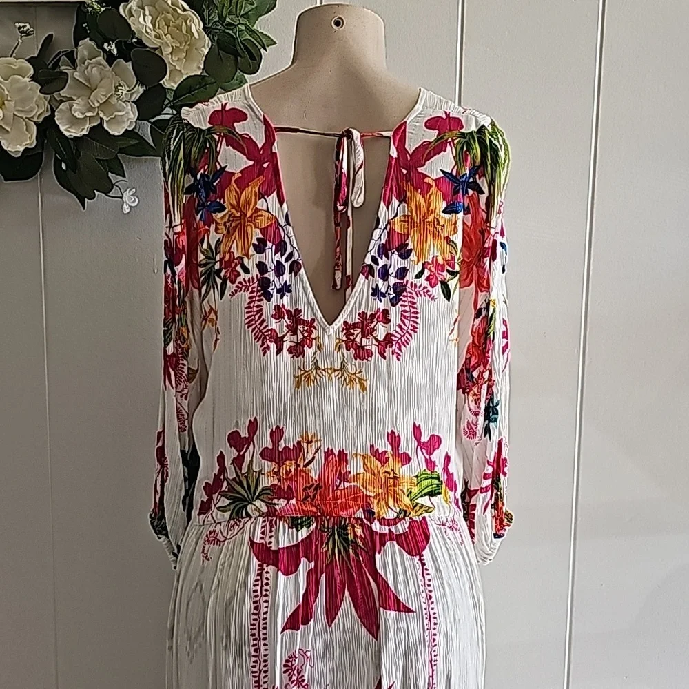 INC International Concepts Women's Floral V-Neck Maxi Dress Size Large - Picture 8 of 15